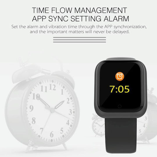 Hamtod GT1 Smartwatch with Heart Rate Monitor (Black)