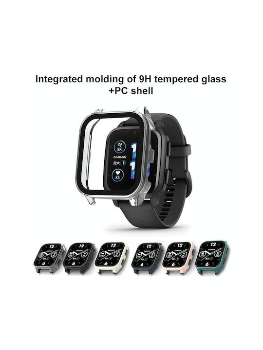 Garmin Venu Sq2 PC + 9H gehärtetes Glas integrierte Schutzhülle für die Uhr Elfenbein Weiß Garmin Venu Sq2 PC + 9H gehärtetes Glas integrierte Schutzhülle für die Uhr Elfenbein Weiß
