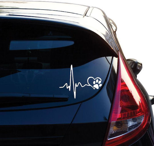 Car Stickers Love Dog in Silver Color 10pcs