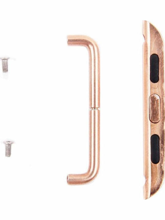 Pentru Apple Watch 38 / 40 / 41mmmetal curea conector de metal cu cataramă de metal, pereche (rose Gold)