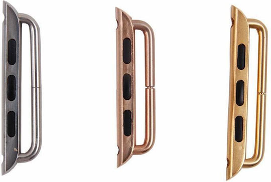 For Apple Watch 38 / 40 / 41mmmetal Strap Connector Metal Buckle, Pair(rose Gold)