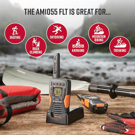 Cobra AM1055 Walkie Talkie με Μονόχρωμη Οθόνη Σετ 2τμχ