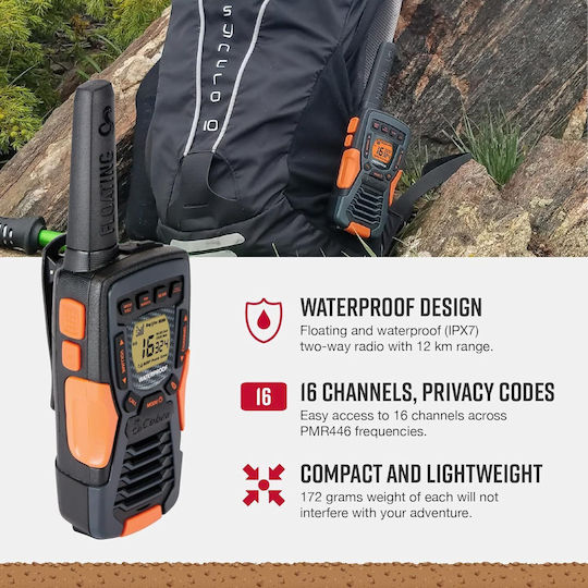 Cobra AM1055 Walkie Talkie με Μονόχρωμη Οθόνη Σετ 2τμχ