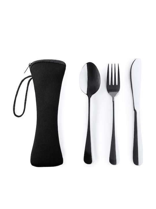 Stainless Steel Black Cutlery Set 3 Pieces