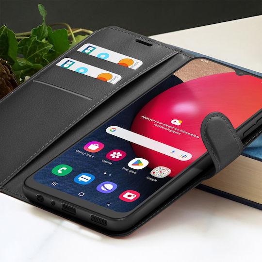 Zanaé Husa Wallet Galaxy A02s A03s Stand Magnetic Clapetă Neagră