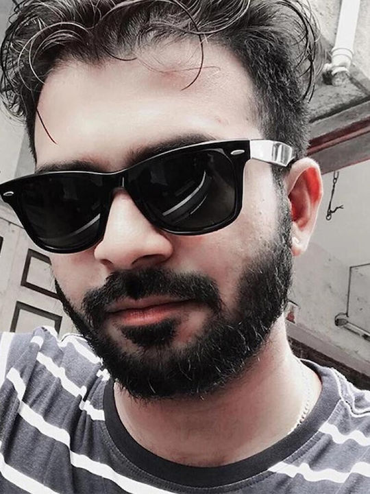 Unisex Γυαλιά Ηλίου με Μαύρο Σκελετό και Μαύρο Φακό S-OG-0861
