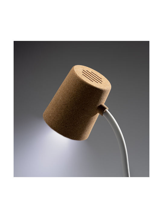 Настолна Лампа за Цокъл Вграден LED Bluetooth в Бял Цвят