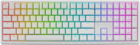 Ducky Zero 6108 Wireless Gaming Mechanical Keyboard with Cherry MX2A Speed Silver switches and RGB lighting (English US) White