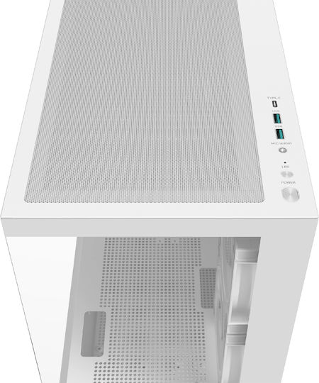 Deepcool CG380 3F Gaming Midi Tower Κουτί Υπολογιστή με Πλαϊνό Παράθυρο και ARGB Φωτισμό Λευκό