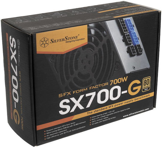 Silverstone SX700-G 700W Μαύρο Τροφοδοτικό Υπολογιστή Full Modular 80 Plus Gold