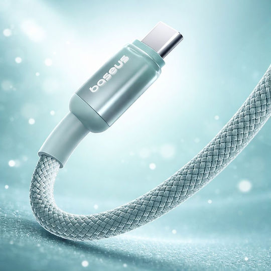 Baseus Cablu USB 2.0 Braided USB-C Masculin - USB-A 100W Albastru 1m E0420801