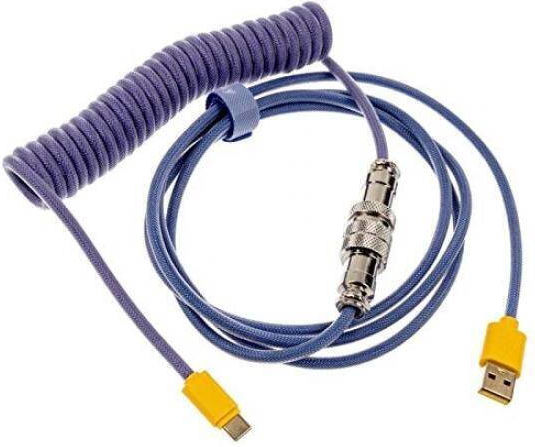 Ducky Premicord Braided Spiral USB 2.0 Cable USB-C Male - USB-A / USB-C Multicolour 1.8m