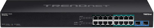 Trendnet TPE-BG182G Unmanaged L2 PoE++ Switch with 16 Gigabit (1Gbps) Ethernet Ports and 2 SFP Ports