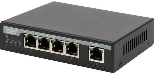 Digitus Managed L2 PoE+ Switch with 4 Gigabit (1Gbps) Ethernet Ports