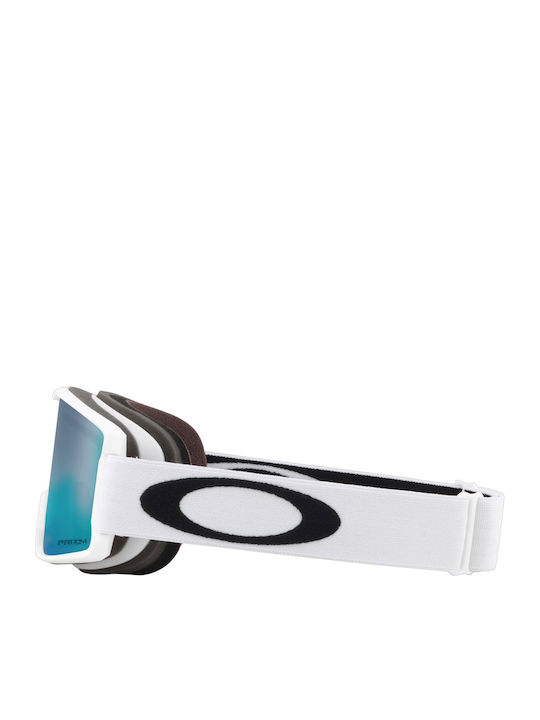 Oakley Snow Mască de schi și snowboard pentru adulți albă cu lentilă fumurie albastră