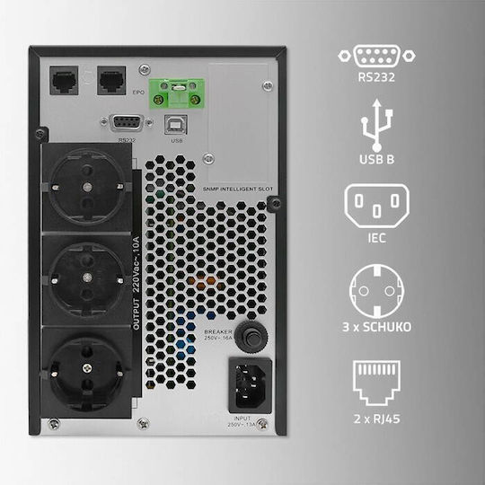 Qoltec 52281 UPS On-Line 2000VA 2000W