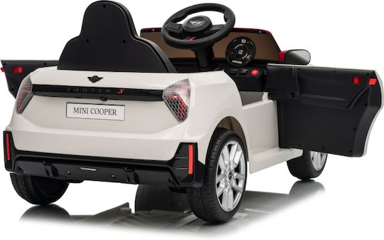 Mini Cooper S Μονοθέσιο με Τηλεκοντρόλ Licensed 12 Volt Λευκό για 2+ Ετών