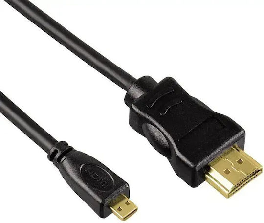 HAMA 74239 HDMI 1.4 High Speed 1080p 120Hz Cable HDMI male - micro HDMI male 0.5m Μαύρο