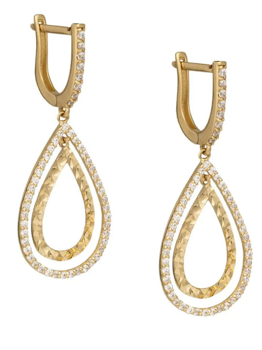 Earrings made of Gold 14K with Stones