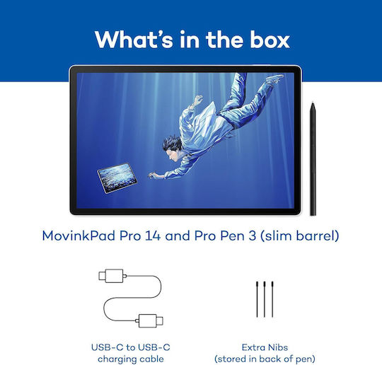 Wacom MovinkPad Pro 14 Графичен таблет с дисплей 14" и Bluetooth Черен