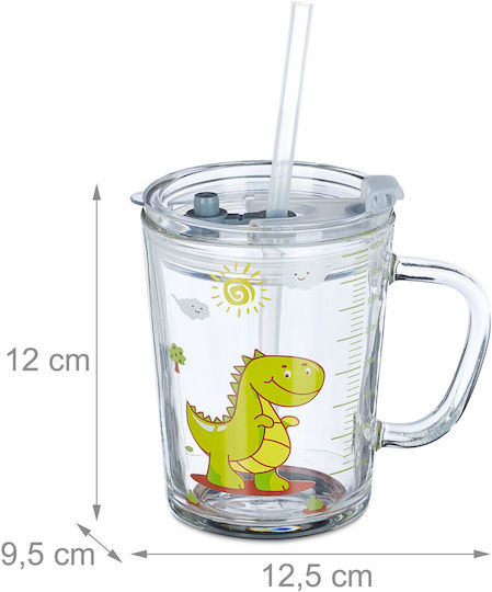 Relaxdays Căni Pentru Copii Cu Mânere Și Paie Din Plastic Multicolor 2 Buc 400ml