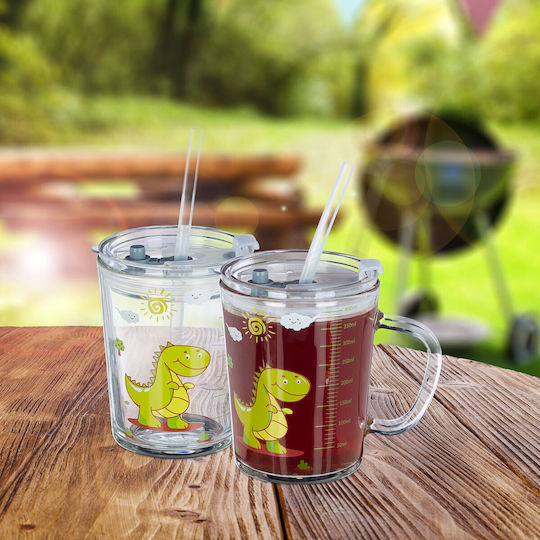 Relaxdays Căni Pentru Copii Cu Mânere Și Paie Din Plastic Multicolor 2 Buc 400ml