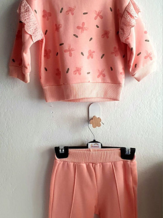 Set pentru copii cu pantaloni Iarnă 2buc Pink