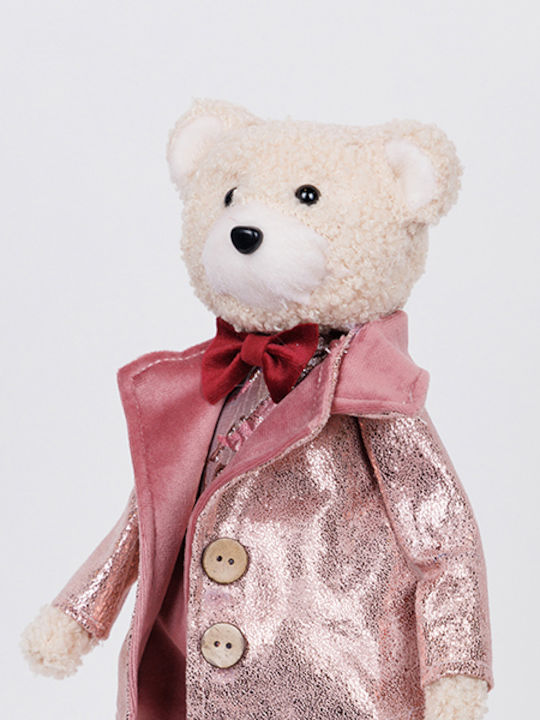 Weihnachtliche Stoff Figur Bär Rosa