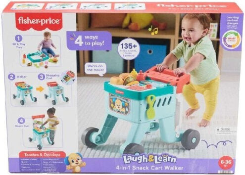 Fisher Price 4-in-1 Einkaufskorb mit Geräuschen Türkis