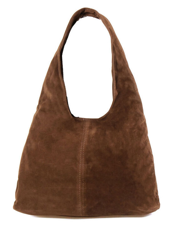 Damentasche Schulter Wildleder Braune Tasche-6767-(sbrn) Braun