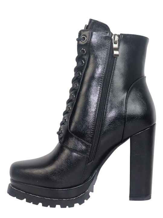 Stiefeletten Damen aus Lackleder Schwarz