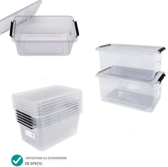 Deuba Plastic Cutie de Depozitare cu Capac Transparent 30x20x12cm 1buc