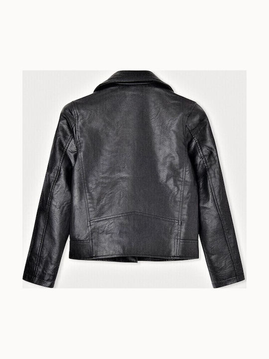 Selene Kinder Lederjacke Kurz Schwarz