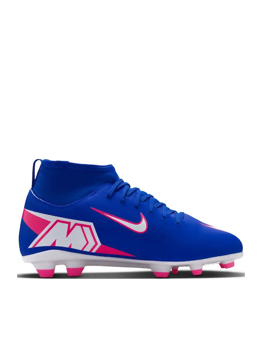 Mercurial Superfly 10 Club FG/MG Ghete de fotbal pentru copii cu crampoane Albastre