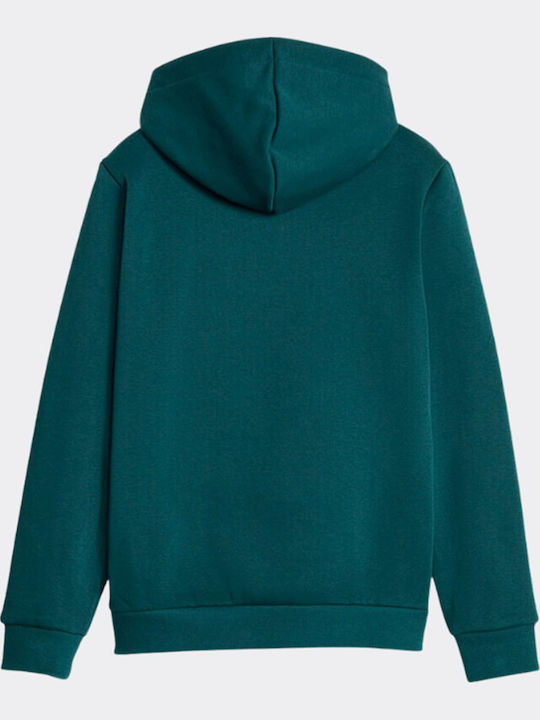 Kids Sweatshirt with Hood and Pockets Green Essentials