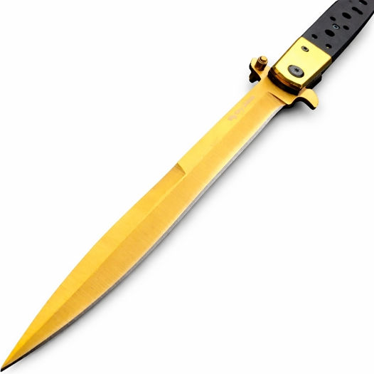 Stiletto Taschenmesser Gold