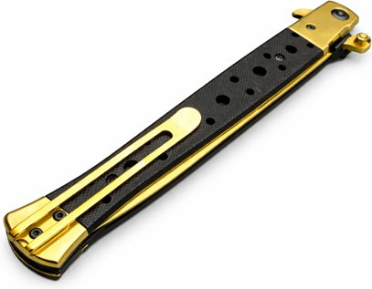 Stiletto Taschenmesser Gold
