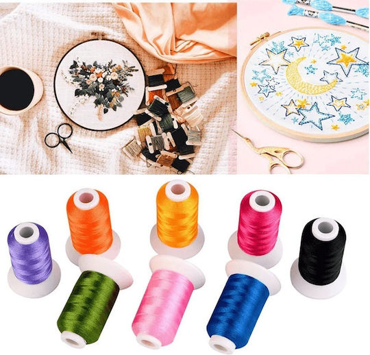 Embroidery Thread Set 63 Spools 730 M Brother Colors
