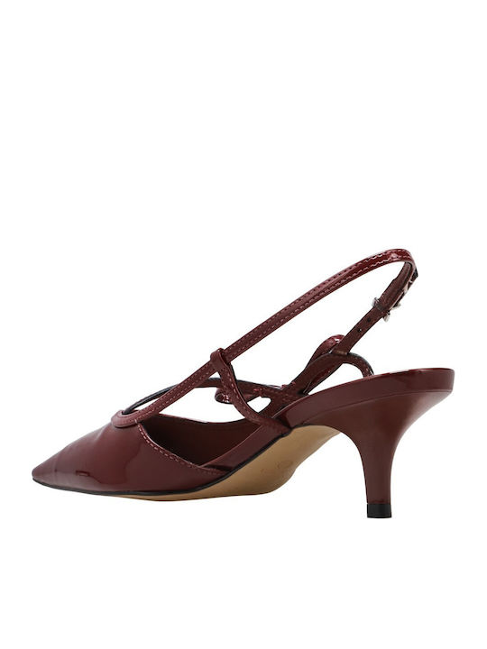 Patent Leather Burgundy Medium Heels