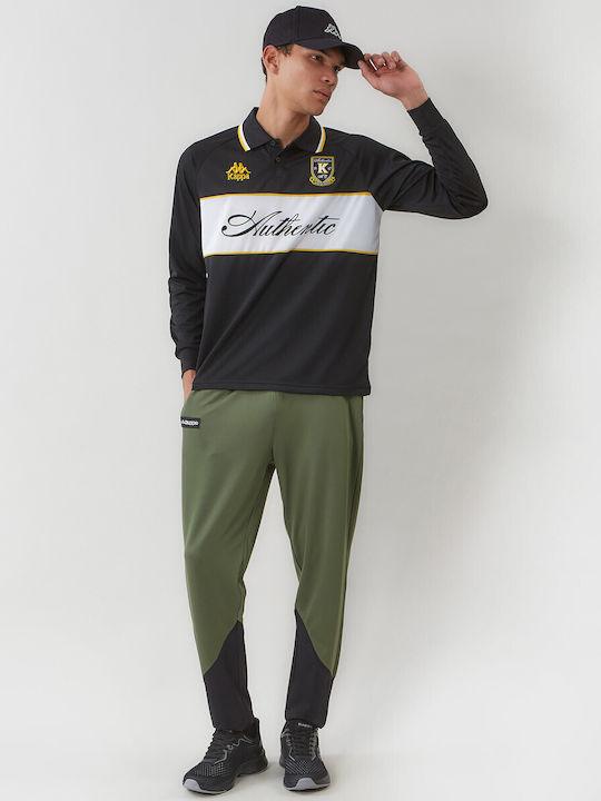 Odran Polo Long Sleeve Athletic Blouse Black