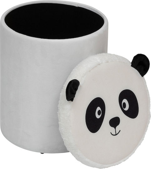 Kinderhocker Panda Weiß 30x38x36cm