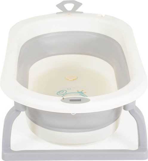 Cangaroo Foldable Baby Bath with Thermometer Gray