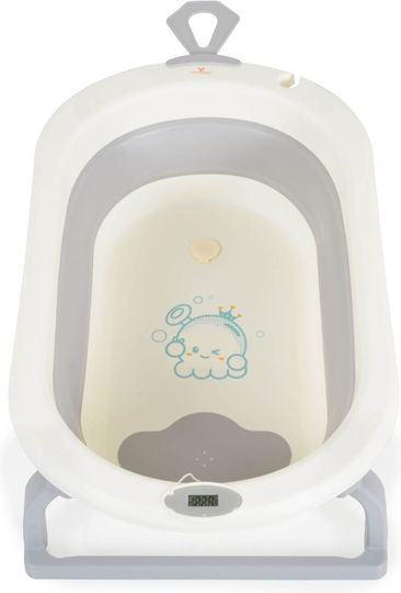 Cangaroo Foldable Baby Bath with Thermometer Gray
