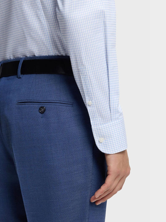 Long-sleeved Shirt Checked Light Blue