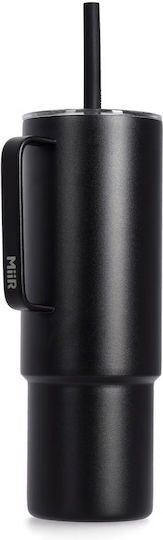 MiiR Handled Tumbler Θερμός Ανοξείδωτο 946ml Black με Καλαμάκι και Λαβή