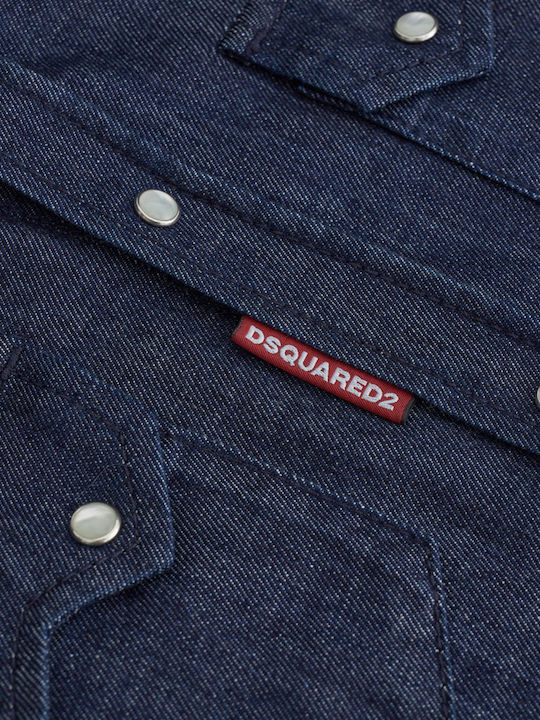 Langärmelig Damen Denim Hemd Blue