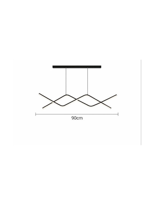 Adjustable Pendant Light Black 90x90cm