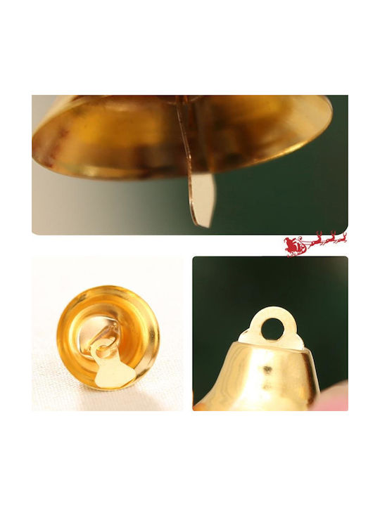 Hanging Bell Ornament Gold 2x2cm Set 50pcs