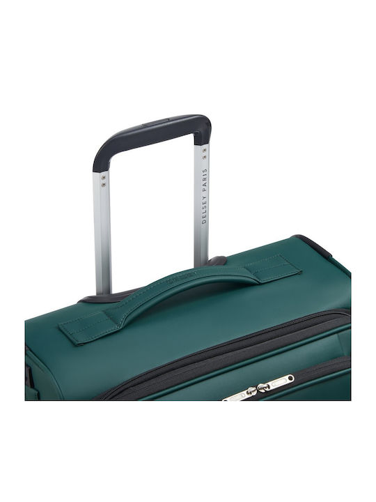 Delsey Dita Valiză De Călătorie Cabină Din Material Textil Verde Cu 4 Roți Înălțime 55 Cm