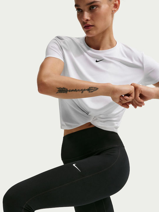 Dri-Fit One Training Women's Cropped Leggings High Waist Black / White